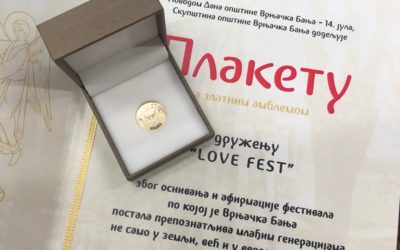 Lovefestu dodeljeni Zlatni dukat i plaketa za doprinos promociji Vrnjačke Banje