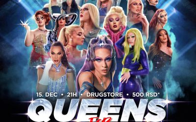 Humanitarna žurka Queens for Queers show u Drugstoru